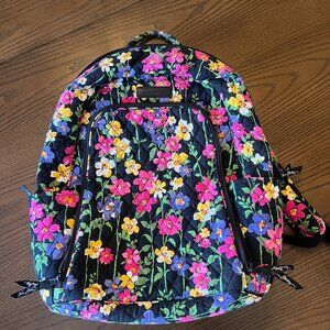 Vera Bradley Wildflower Garden Iconic Campus Backpack Computer Retired Pattern